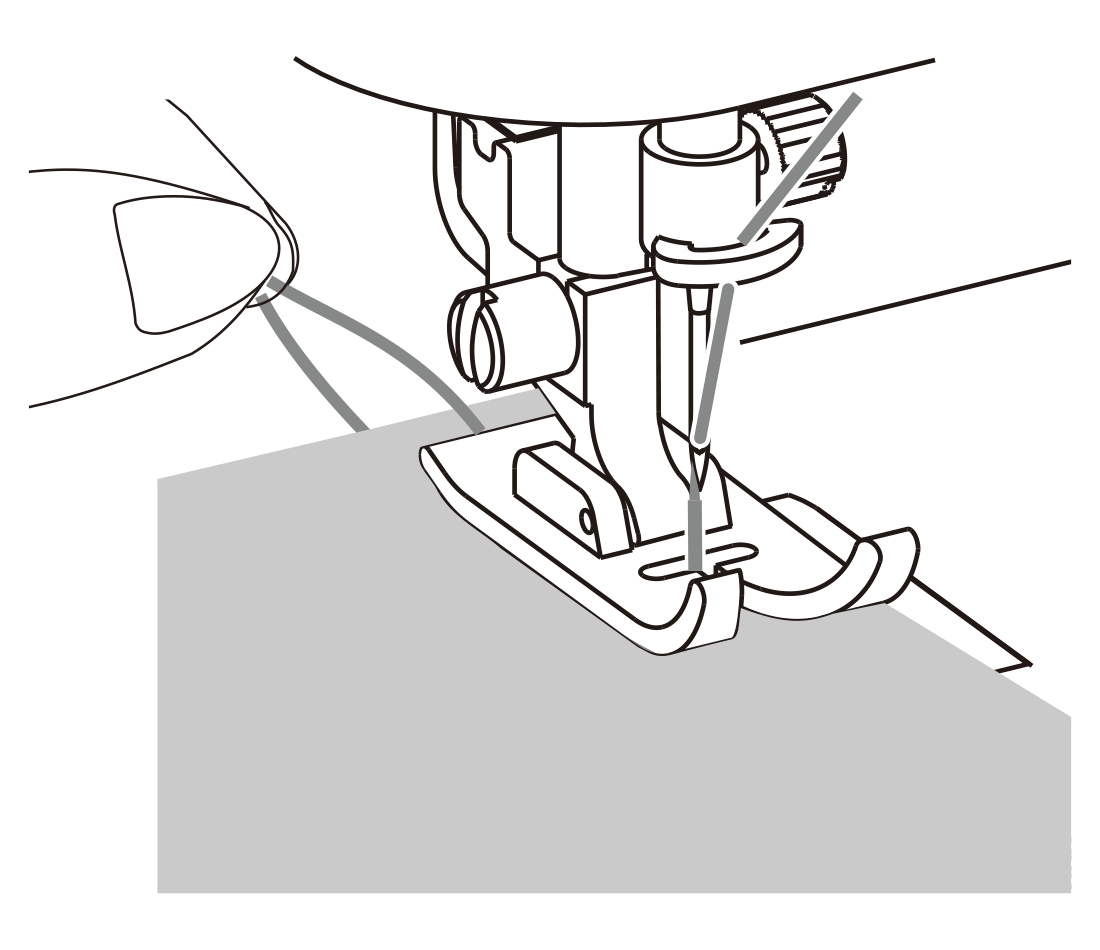 縫い始めは糸を持つ